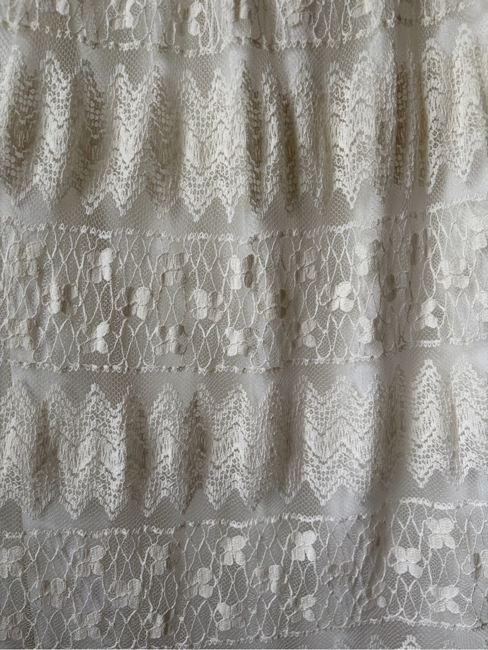 Magic Ivory Lace Tiered Midi Skirt Boho Feminine Flowy 1X - Picture 5 of 6